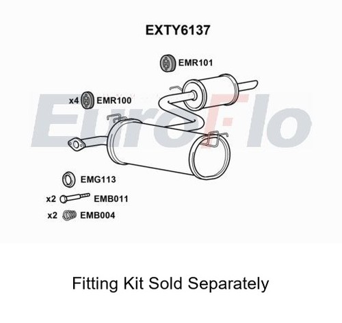 Rear muffler silencer insert - rear,