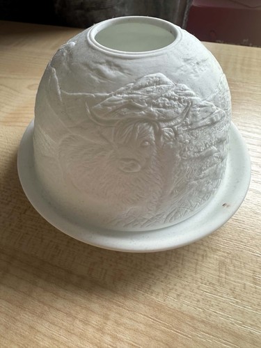 White porcelain highland cow - porcelain,