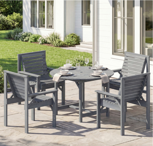 Grey wooden garden furniture - garden,