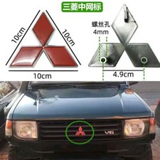 Mitsubishi Pajero V31 V33 V45 Front Hood Logo 3D Emblem Decal Badge Cover Red