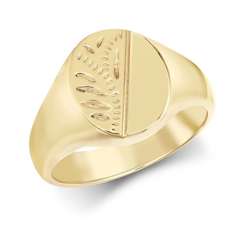 9ct yellow gold signet ring - 9ct,