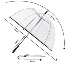 Transparent Dome Umbrella Large Clear Long plastic PVC Wedding Brolly