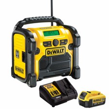 Dewalt DCR020 240V XR 18V DAB Digital Jobsite Radio 1 x 4.0Ah Battery & Charger
