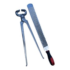 HOOF TRIMMER & RASP SET NIPPERS STEEL FARRIER TOOLS *FREE POSTAGE*