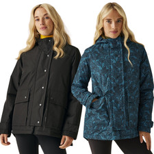 Regatta Womens Orla Kiely Mid Length Waterproof Hooded Winter Jacket Coat