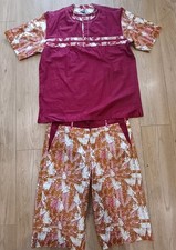 Mens Woodkin African Dashiki Set 2 Piece Short Sleeve Shirt Batik Print XXL