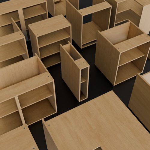 Oak mfc flat pack - flat, kitchen