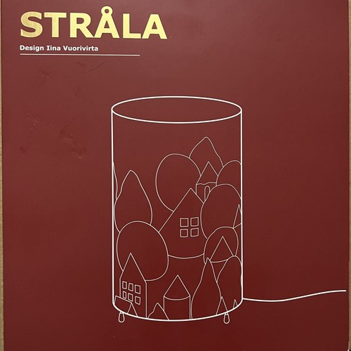 Ikea strala table - lamp, paper