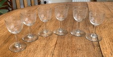6x Antique Edwardian Etched