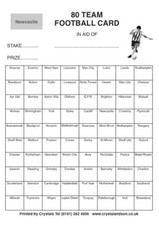 80 TEAM Fundraising Football Scratch Card/ Fundraising Scratch Cards 80 teams