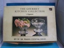 Set of Six Vintage Dessert / Prawn  Cocktail Dishes Rayware in box