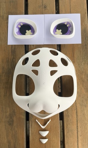 Printed fursuit head base - head,