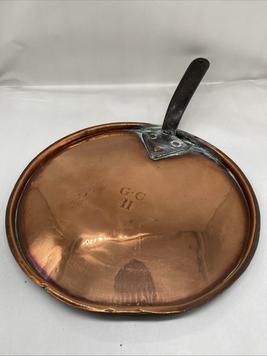Antique copper pan lid iron - antique,