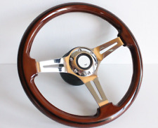 Steering Wheel wood fits for Mercedes Benz W123 W124 R107 W201 Used Chrome 350mm
