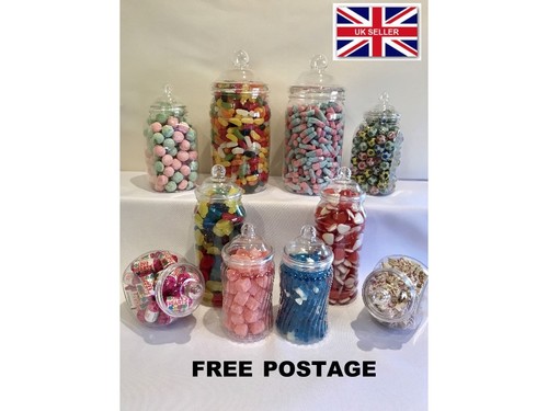Mixed plastic sweet jars x10 - plastic,