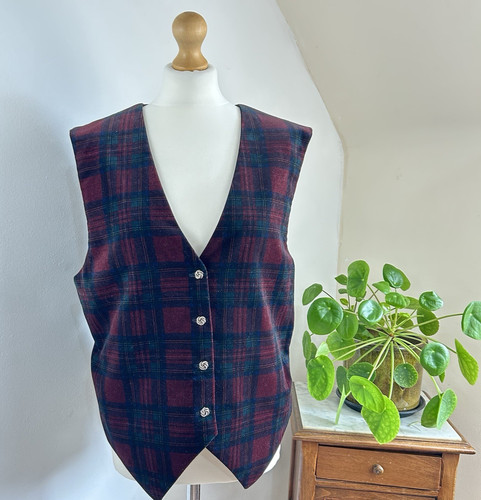 Vintage burgundy green velvet - green,
