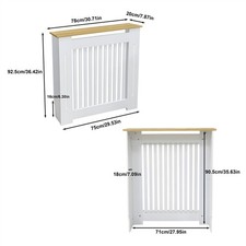 Radiator Cover 92/100cm Tall Cabinet MDF Wood Painted Grill Shelf Home Furniture