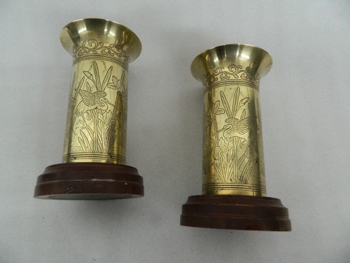 Trench art brass shell - art, case