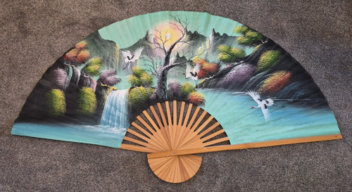 Vintage folding fan - folding, for wall