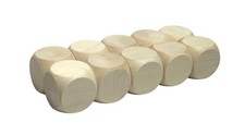 50x Blank Wooden Dice Cubes 40mm Plain Unpainted Six Sided Craft Wood Blocks