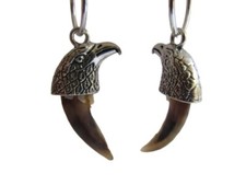Badger/Eagle Claw Earrings Dangle Jewelry Bone Animal Bone Earrings E494