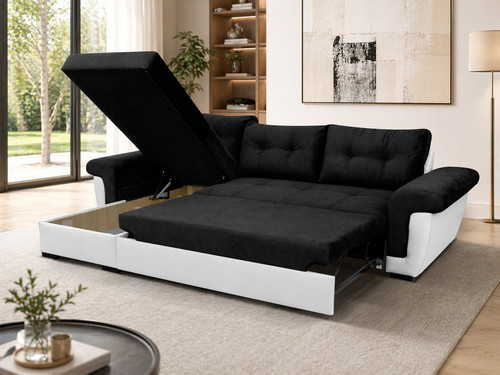 Corner sofa bed with - bed, storage