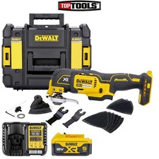 Dewalt DCS355N 18V MultiTool With Acc. + 1 x 5Ah Battery, Charger & T-Stack Case