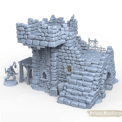 Ruined prison platform - prison,