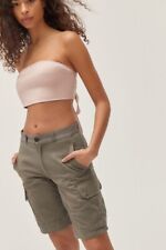 Vintage French army olive military shorts bermudas combat cargo khaki 1980s w