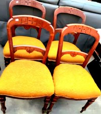 NEWLY FrenchPolished Ecclesiastical Victorian Antique Balloon Back Chairs-FREEdv