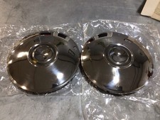 2 NOS Chrome Metal John Deere Style Hub Caps 8” Pair Wheel Horse Bolens Tractor