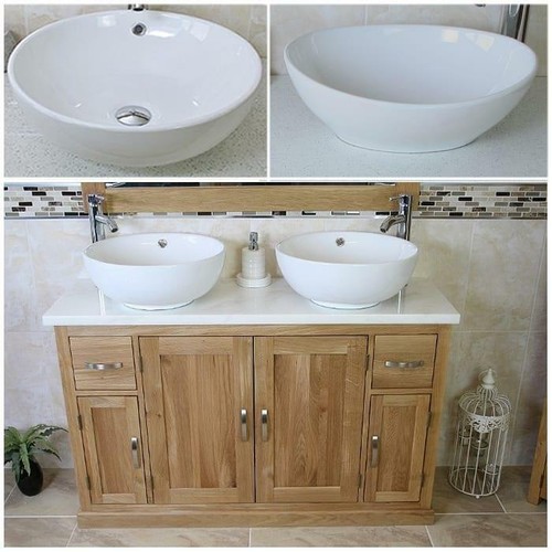 Solid oak bathroom vanity unit - solid,