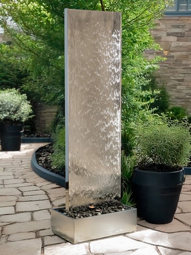 Stainless steel water wall - water,