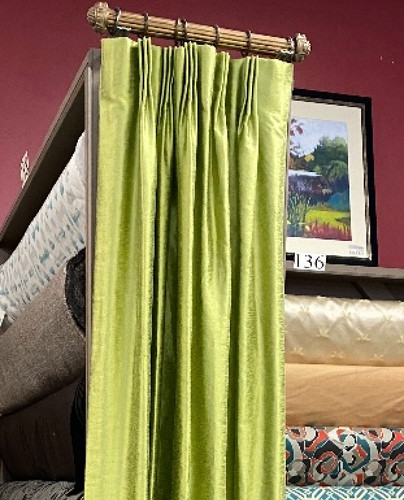 Citron green silk panels - green,