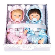 Tiny Treasures Winter Sparkle Twins baby dolls are both 44cm realistic smell