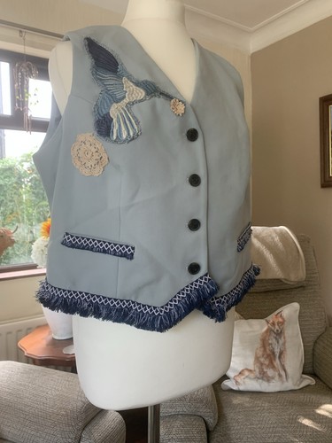 Upcycled waistcoat handsewn - upcycled,