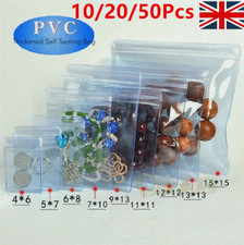 10-50Pcs PVC Clear Jewelry Anti Oxidation Zipper Bags Anti-tarnish Organizers UK