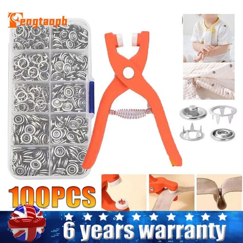 100x metal snap fastener kit - 100x,
