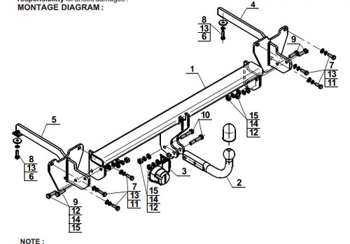 Swan neck tow bar - neck, for