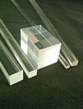 Square Acrylic Rod Perspex Clear Plastic Solid Bar 3mm to 40mm Sections
