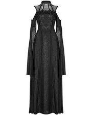 Punk Rave Baroque Gothic Lace Applique Maxi Dress
