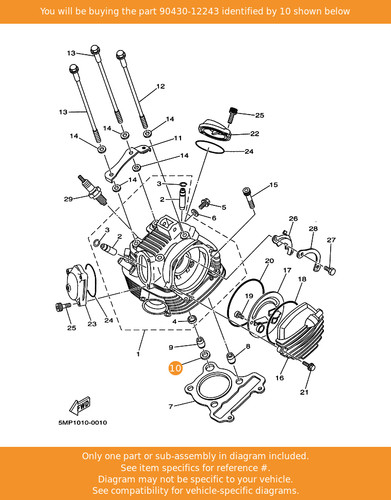 Yamaha gasket 90430 12243 oem - yamaha,
