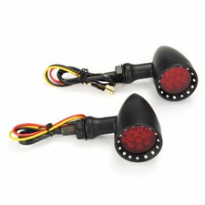 For Harley Sportster Suzuki Kawasaki Motorcycle LED Turn Signals Red Tail Lights