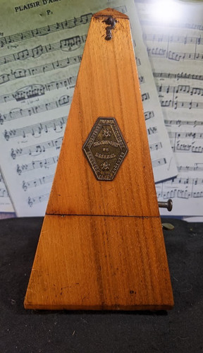 Antique clockwork metronome - clockwork,