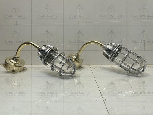 Pair swan neck brass - neck,