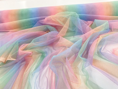 Rainbow mesh fabric - fabric, soft