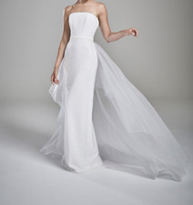 Suzanne Neville Harriet Wedding Dress Ivory with Organza train -