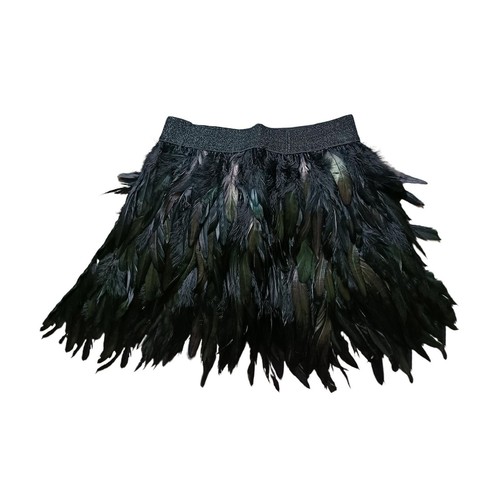 Fringe tassel feather skirt - feather,
