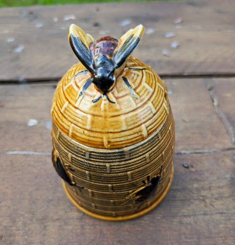 Ceramic beehive honey pot jar - beehive, pot/jar