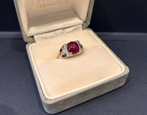 Vintage ruby cabochon ring - cabochon, –